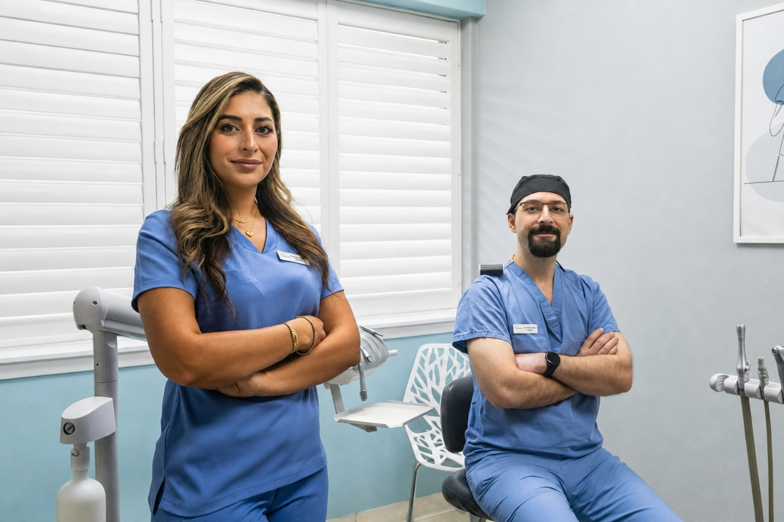 Dr. Israa and Dr. Mustafa Alani at Westmount Dental clinic