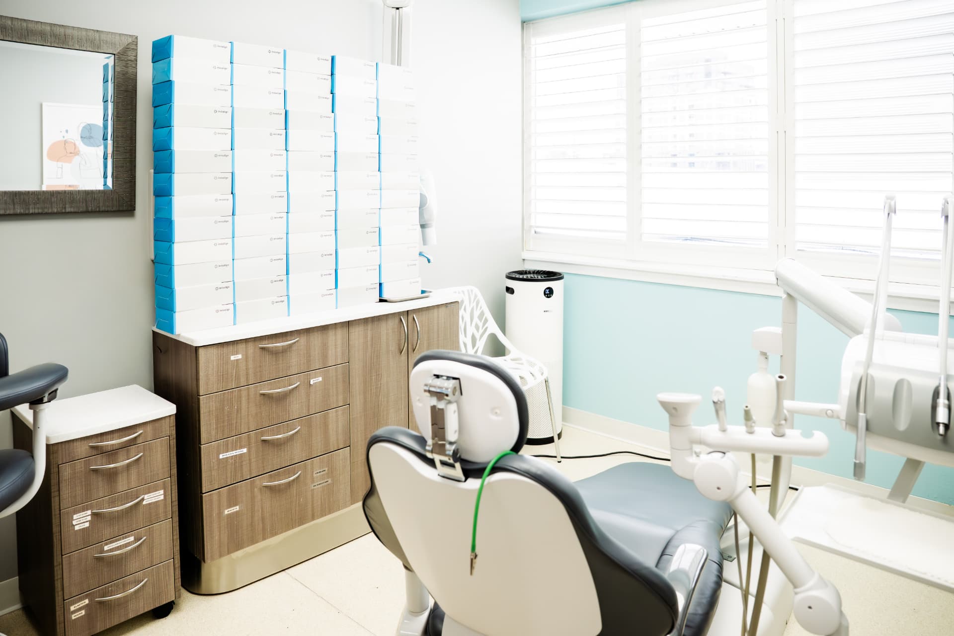 Invisalign aligner storage and treatment room at Westmount Dental